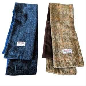 Harris Tweed Wool/Fleece Neck Scarf~Made in‎ Scotland  Lot Of 2 Scarves